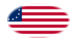 Betsy Ross (USA 1777-1795)-Flagge als ovale Vignette