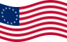 Wehende Betsy Ross (USA 1777-1795)-Flagge statisch