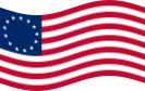 Wehende Betsy Ross (USA 1777-1795)-Flagge statisch