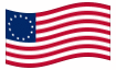 Animierte Flagge Konföderierte Staaten von Amerika (Betsy Ross) (1776-1795)