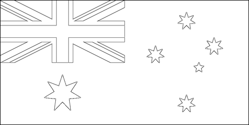 Umriss der Flagge Australien zum Ausmalen