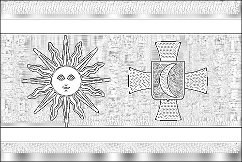 Umriss der Flagge Winnyzja zum Ausmalen