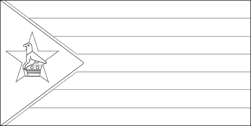 Umriss der Flagge Simbabwe zum Ausmalen