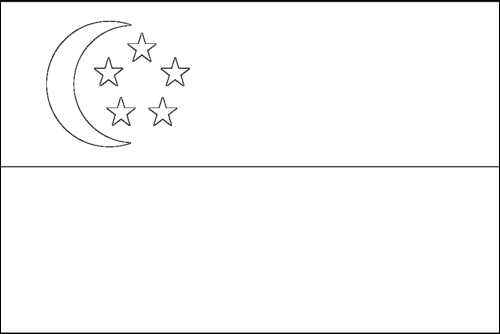 Umriss der Flagge Singapur zum Ausmalen