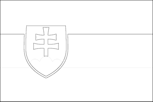 Umriss der Flagge Slowakei zum Ausmalen