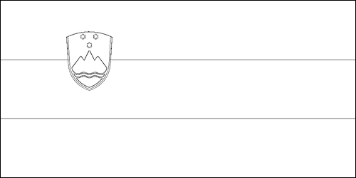 Umriss der Flagge Slowenien zum Ausmalen