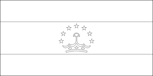 Umriss der Flagge Tadschikistan zum Ausmalen