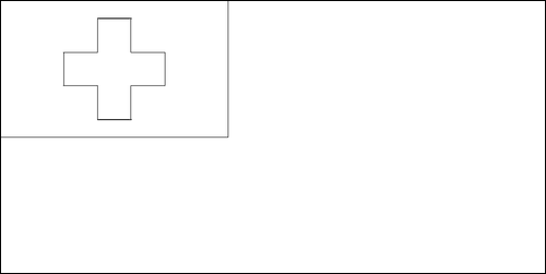 Umriss der Flagge Tonga zum Ausmalen