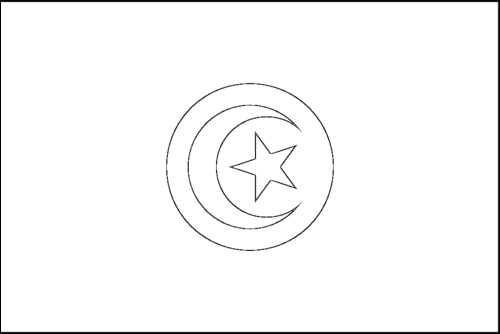 Umriss der Flagge Tunesien zum Ausmalen