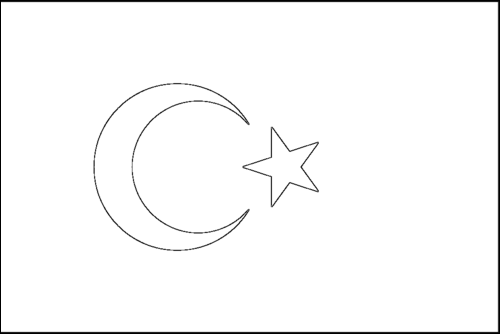 Umriss der Flagge Türkei zum Ausmalen