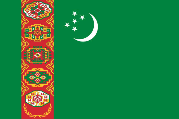 Flagge Turkmenistan, Fahne Turkmenistan