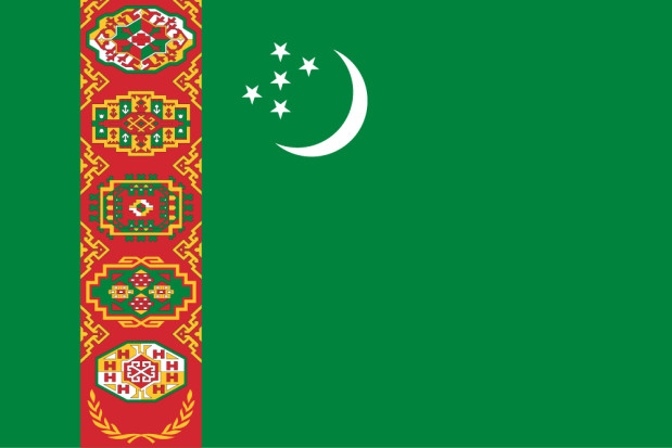 Flagge Turkmenistan