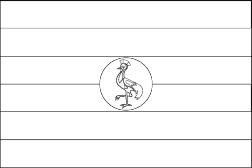 Umriss der Flagge Uganda zum Ausmalen