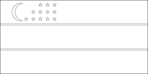 Umriss der Flagge Usbekistan zum Ausmalen