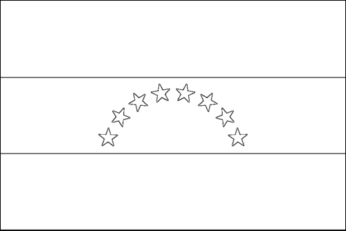 Umriss der Flagge Venezuela zum Ausmalen