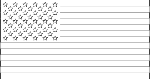 Umriss der Flagge Vereinigte Staaten von Amerika (USA) zum Ausmalen