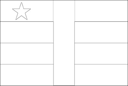 Umriss der Flagge Zentralafrikanische Republik zum Ausmalen