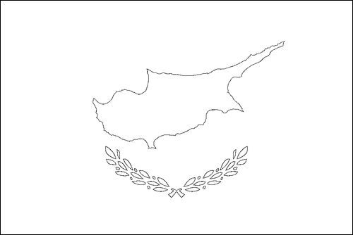 Umriss der Flagge Zypern zum Ausmalen