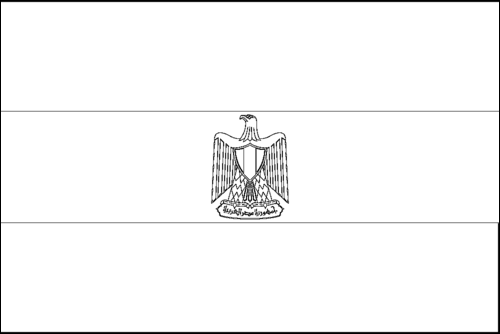Umriss der Flagge Ägypten zum Ausmalen