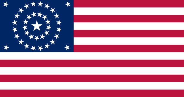 Flagge USA 38 Sterne (1877 - 1890)