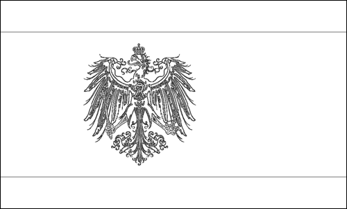 Umriss der Flagge Preußen (Königreich Preußen) zum Ausmalen