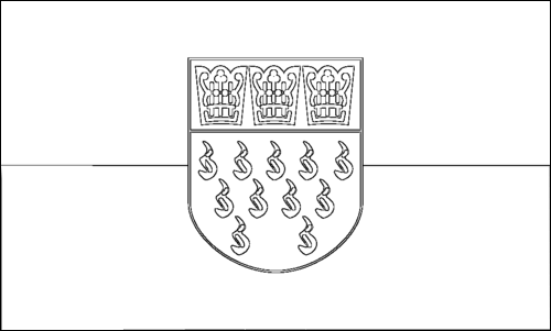 Umriss der Flagge Köln zum Ausmalen