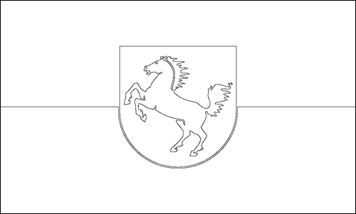Umriss der Flagge Stuttgart zum Ausmalen