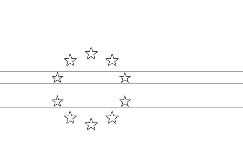 Umriss der Flagge Kap Verde zum Ausmalen