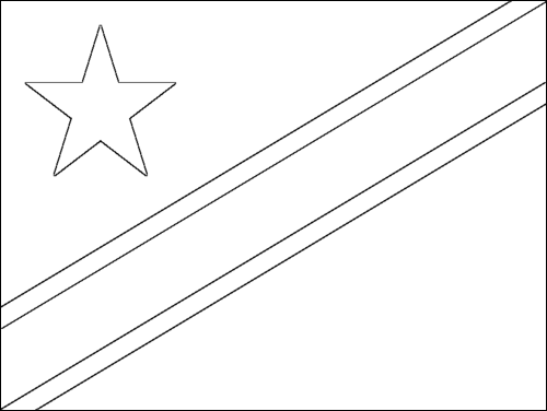 Umriss der Flagge Demokratische Republik Kongo zum Ausmalen