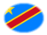 Demokratische Republik Kongo-Flagge als ovale Vignette