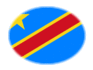 Demokratische Republik Kongo-Flagge als ovale Vignette