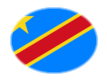 Demokratische Republik Kongo-Flagge als ovale Vignette