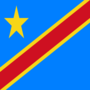 Demokratische Republik Kongo-Flagge quadratisch