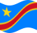 Wehende Demokratische Republik Kongo-Flagge statisch