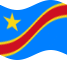 Wehende Demokratische Republik Kongo-Flagge statisch