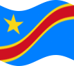 Wehende Demokratische Republik Kongo-Flagge statisch