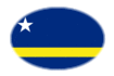 Curaçao-Flagge als ovale Vignette