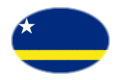 Curaçao-Flagge als ovale Vignette