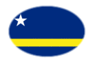 Curaçao-Flagge als ovale Vignette