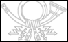 Flagge Deutsche Bundespost (Dienstflagge von 1950 bis 1994) zum Ausmalen