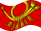 Wehende Deutsche Bundespost (Dienstflagge von 1950 bis 1994)-Flagge statisch