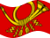 Wehende Deutsche Bundespost (Dienstflagge von 1950 bis 1994)-Flagge statisch