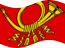 Wehende Deutsche Bundespost (Dienstflagge von 1950 bis 1994)-Flagge statisch