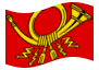 Deutsche Bundespost (Dienstflagge von 1950 bis 1994)-Flagge wehend