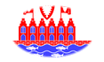 Heiligenhafen-Flagge als ovale Vignette