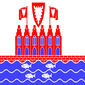 Heiligenhafen-Flagge quadratisch