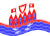 Wehende Heiligenhafen-Flagge statisch