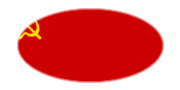 Sowjetunion-Flagge als ovale Vignette