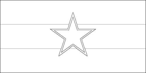 Umriss der Flagge Jugoslawien zum Ausmalen