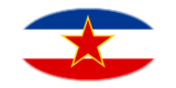Jugoslawien-Flagge als ovale Vignette